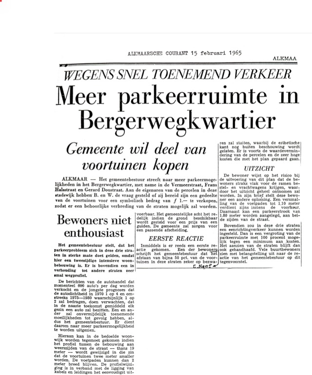 Een bijzondere oplossing voor het parkeerprobleem in 1965